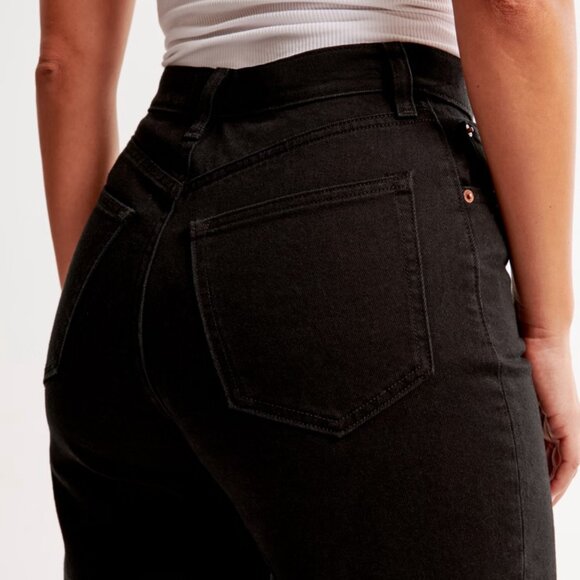 Abercrombie & Fitch Black Ultra High Rise 90s Straight Jeans in Women's 34/18L - Picture 8 of 14